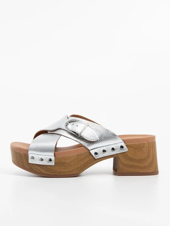 Zdjęcie produktu Drewniaki i Chodaki Clarks srebrny