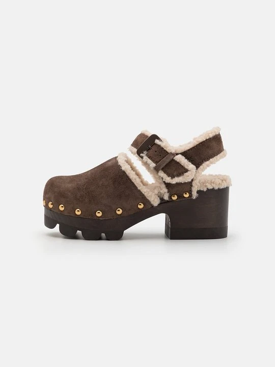 Zdjęcie produktu Drewniaki i Chodaki Tory Burch ciemnobrązowy