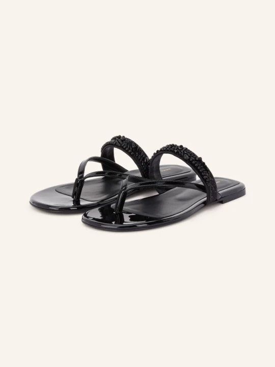 Zdjęcie produktu Dries Van Noten Klapki Z Rozdzielaczami Palców I Kamyczkami schwarz CZARNY