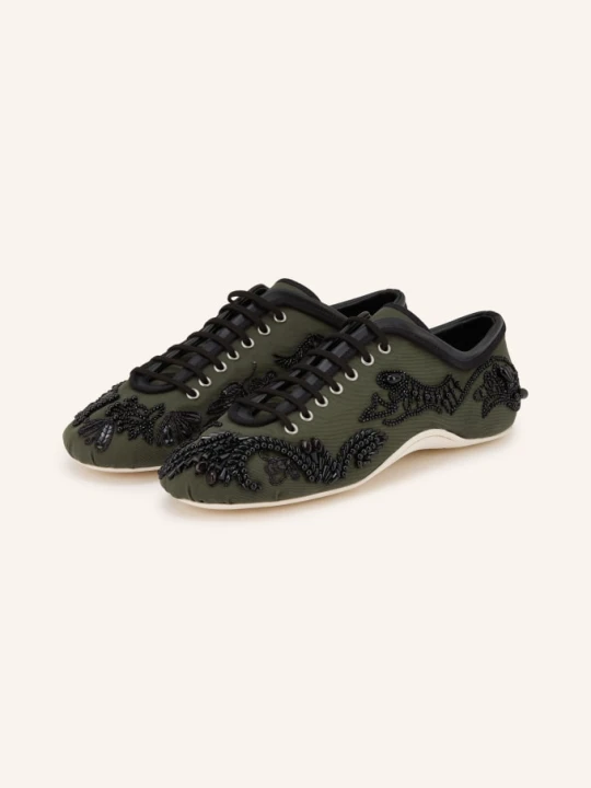 Zdjęcie produktu Dries Van Noten Sneakersy Z Cekinami I Kamieniami Ozdobnymi schwarz CIEMNOZIELONY