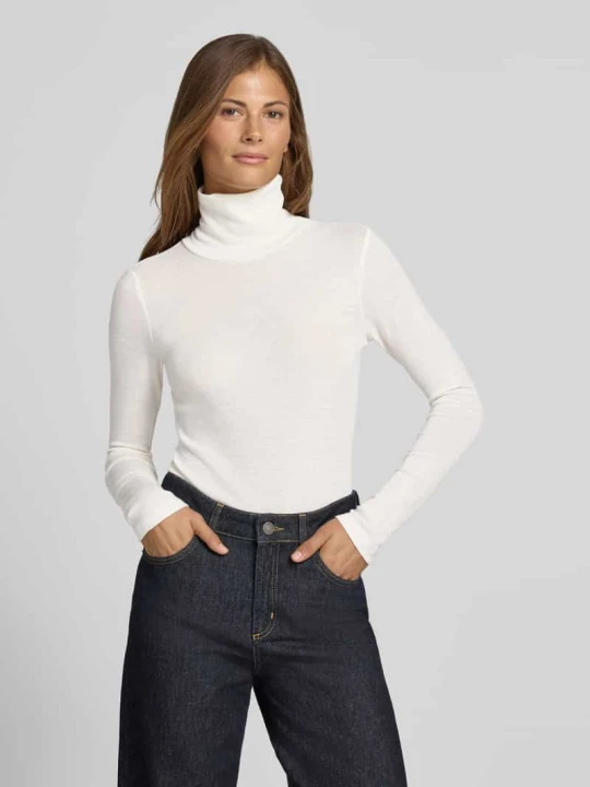 Zdjęcie produktu Drobna koszulka z golfem z wełny Style Icon Collection Écru