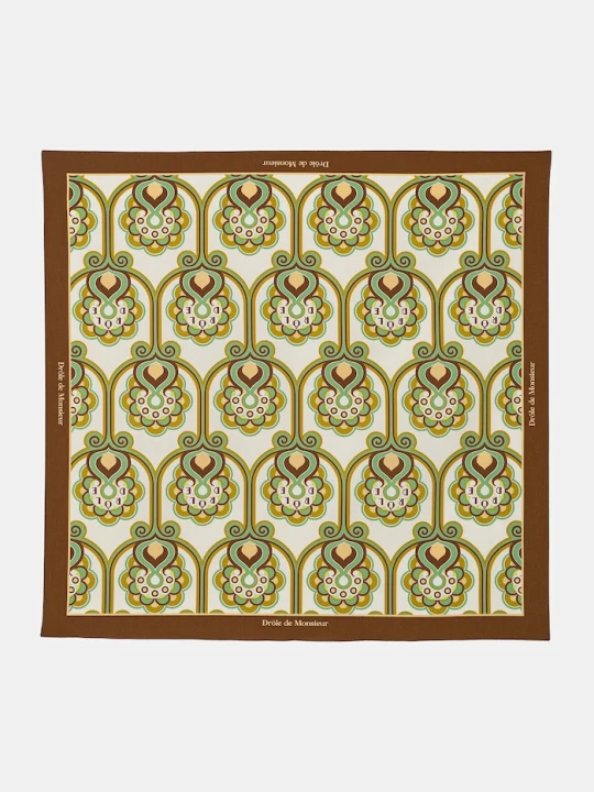 Zdjęcie produktu Drôle de Monsieur apaszka bawełniana Foulard Tapisserie Florale Drole de Monsieur zielony