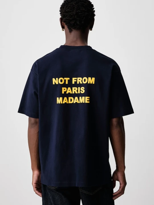 Zdjęcie produktu Drôle de Monsieur Bold Slogan T-shirt bawełniany męski Drole de Monsieur