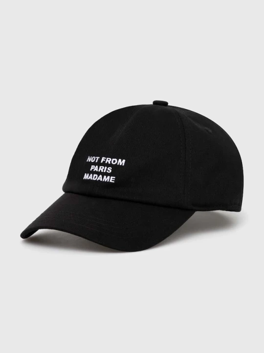 Zdjęcie produktu Drôle de Monsieur czapka z daszkiem bawełniana La Casquette Slogan Drole de Monsieur czarny