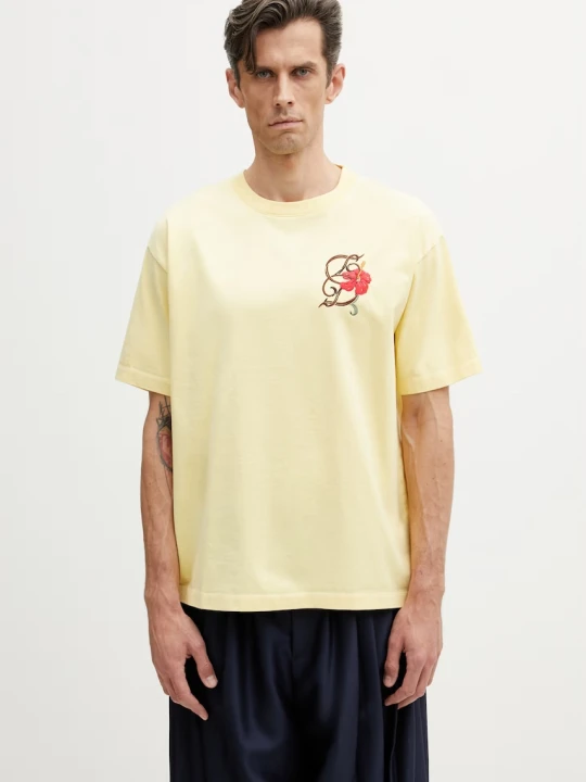 Zdjęcie produktu Drôle de Monsieur D Hibiscus Broddée t-shirt bawełniany męski Drole de Monsieur