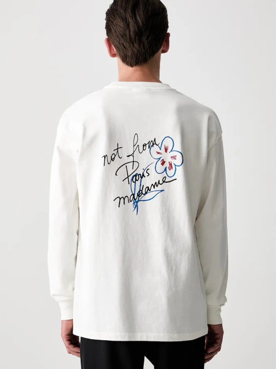 Zdjęcie produktu Drôle de Monsieur Esquisse Slogan longsleeve męski bawełniany Drole de Monsieur