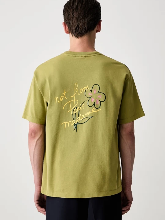 Zdjęcie produktu Drôle de Monsieur Esquisse Slogan T-shirt bawełniany męski Drole de Monsieur