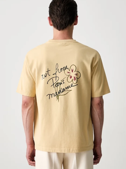Zdjęcie produktu Drôle de Monsieur Esquisse Slogan T-shirt bawełniany męski Drole de Monsieur