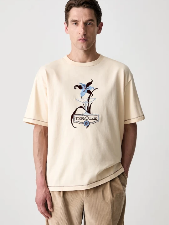 Zdjęcie produktu Drôle de Monsieur Iris T-shirt bawełniany męski Drole de Monsieur