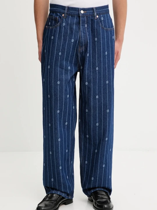 Zdjęcie produktu Drôle de Monsieur jeansy relaxed fit męskie Le Jean Baggy Monogramme Drole de Monsieur niebieski