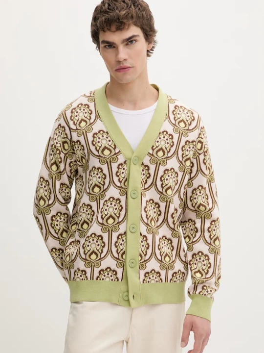Zdjęcie produktu Drôle de Monsieur kardigan bawełniany Cardigan Tapisserie Florale Drole de Monsieur zielony