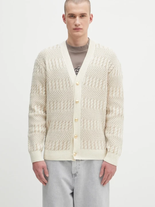 Zdjęcie produktu Drôle de Monsieur kardigan wełniany Le Cardigan Torsades Bicolore Drole de Monsieur