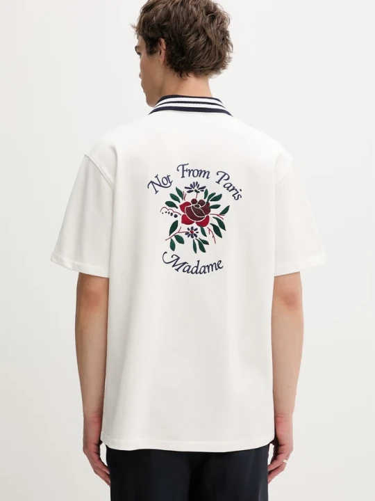 Zdjęcie produktu Drôle de Monsieur koszula bawełniana Chemise Piquée Slogan Rose Drole de Monsieur beżowy