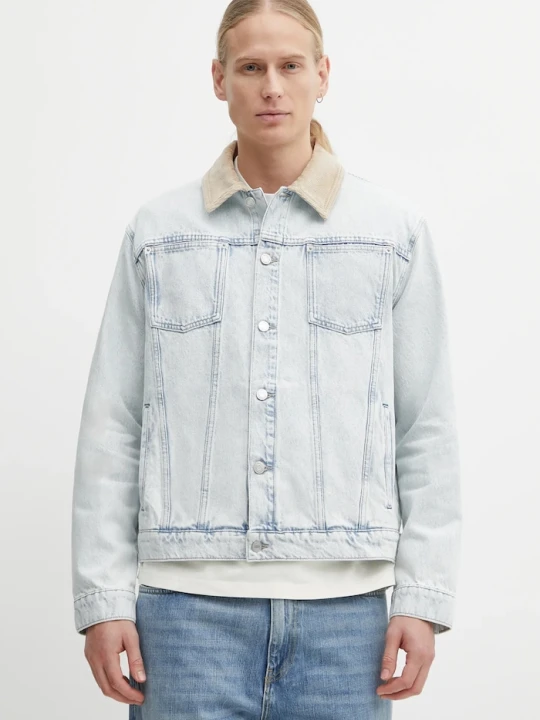 Zdjęcie produktu Drôle de Monsieur kurtka jeansowa męska jeansowa La Veste Jean Délavée Drole de Monsieur niebieski