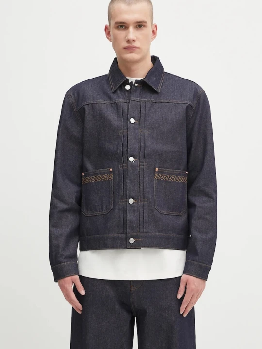 Zdjęcie produktu Drôle de Monsieur kurtka jeansowa La Veste Denim Brut Drole de Monsieur granatowy