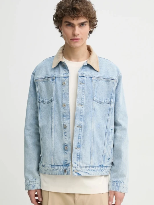 Zdjęcie produktu Drôle de Monsieur kurtka jeansowa La Veste Jean DElavEe Drole de Monsieur niebieski