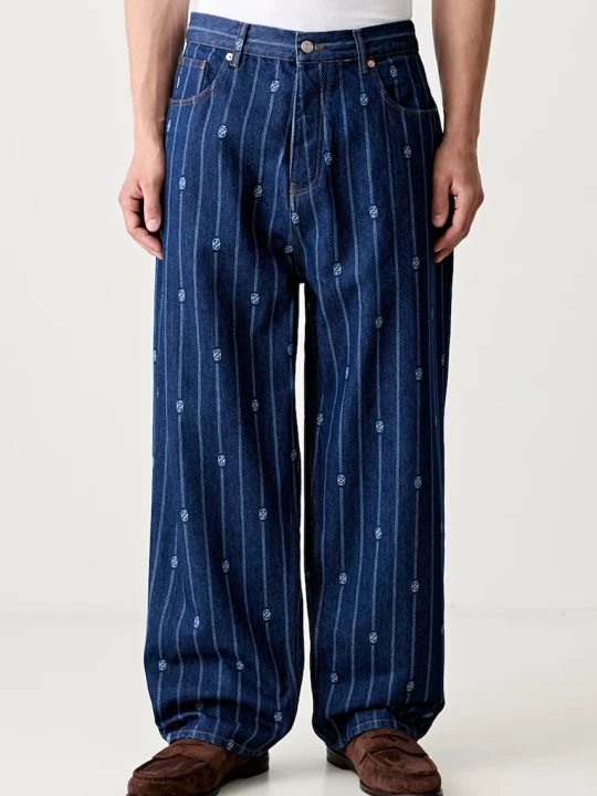 Zdjęcie produktu Drôle de Monsieur Le Jean Baggy Monogramme jeansy relaxed fit męskie Drole de Monsieur