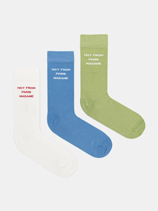 Zdjęcie produktu Drôle de Monsieur Le Pack de Chaussettes Slogan skarpety męskie 3-pack Drole de Monsieur