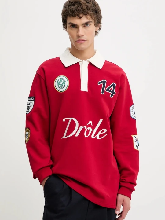 Zdjęcie produktu Drôle de Monsieur longsleeve bawełniany Le Polo Racing Drole de Monsieur czerwony