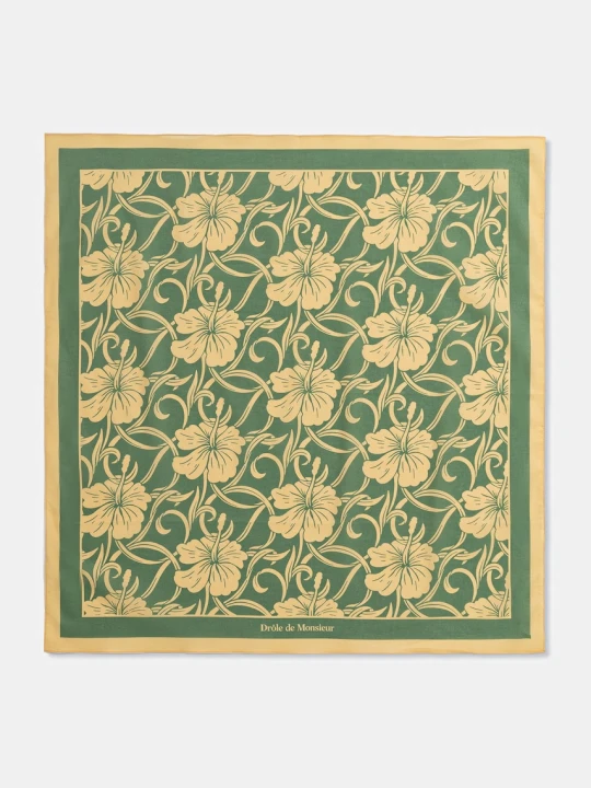 Zdjęcie produktu Drôle de Monsieur Monogramme Hibiscus apaszka bawełniana męska Drole de Monsieur