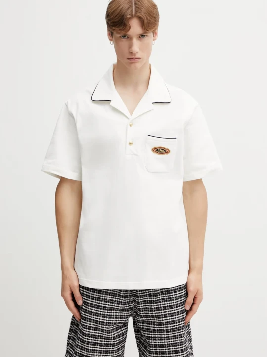 Zdjęcie produktu Drôle de Monsieur Patch polo bawełniany męski Drole de Monsieur