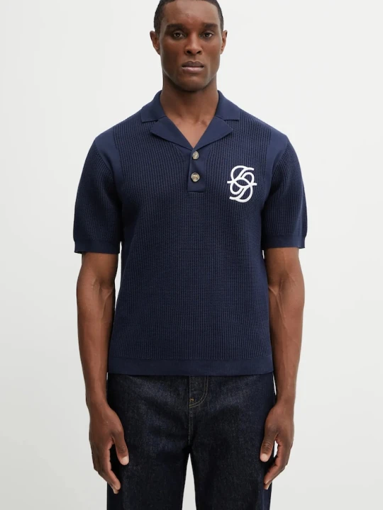 Zdjęcie produktu Drôle de Monsieur polo bawełniane Polo Maille Monogramme Drole de Monsieur granatowy