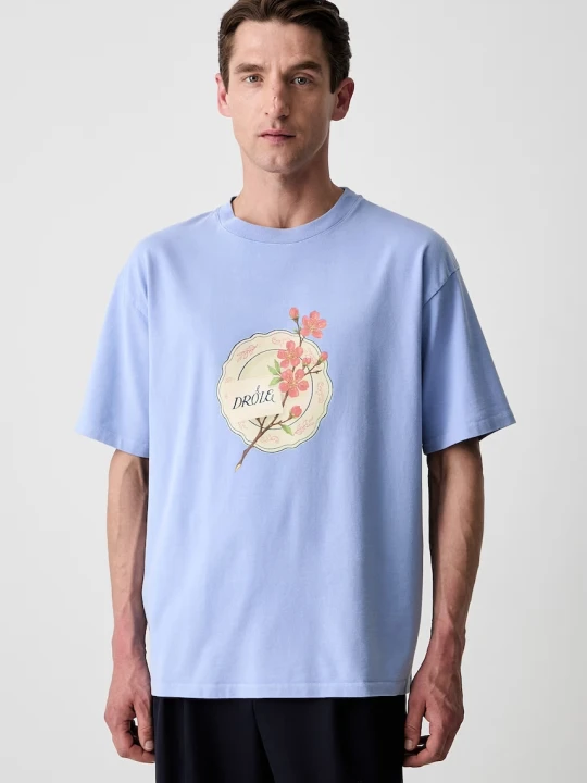 Zdjęcie produktu Drôle de Monsieur Porcelaine T-shirt bawełniany męski Drole de Monsieur