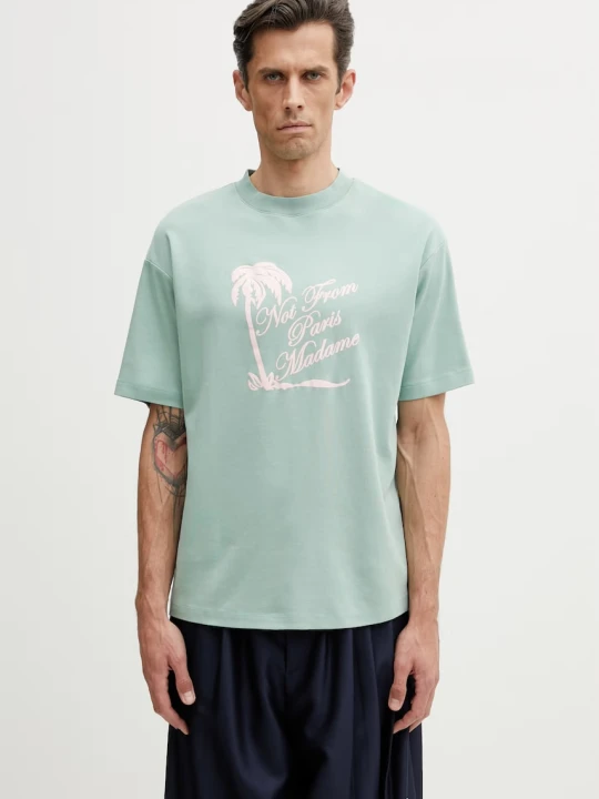 Zdjęcie produktu Drôle de Monsieur Slogan Palmiers T-shirt bawełniany męski Drole de Monsieur