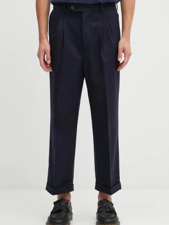 Zdjęcie produktu Drôle de Monsieur spodnie z dodatkiem wełny Le Pantalon Plis Cropped Drole de Monsieur