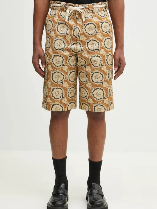Zdjęcie produktu Drôle de Monsieur szorty cargo męskie bawełniane Le Short Workwear Paisley Drole de Monsieur żółty