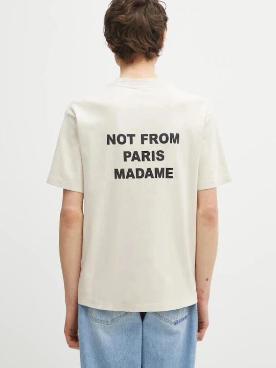Zdjęcie produktu Drôle de Monsieur t-shirt bawełniany Le T-Shirt Slogan Drole de Monsieur beżowy