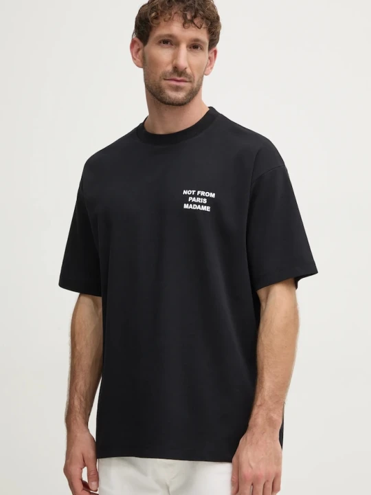 Zdjęcie produktu Drôle de Monsieur t-shirt bawełniany Le T-Shirt Slogan Drole de Monsieur czarny