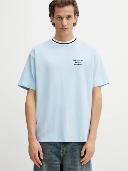 Zdjęcie produktu Drôle de Monsieur t-shirt bawełniany Slogan Sport Drole de Monsieur niebieski