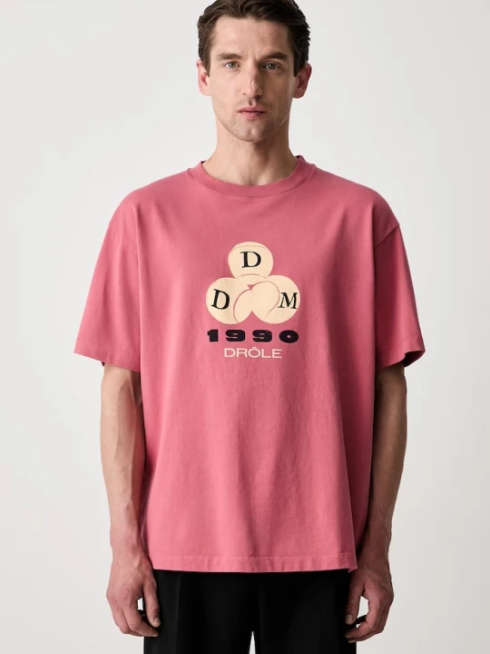 Zdjęcie produktu Drôle de Monsieur T-shirt męski bawełniany 1990 Drole de Monsieur różowy