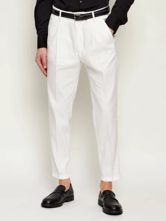 Zdjęcie produktu Drykorn Lniane spodnie chino CHASY | Regular Fit ecru