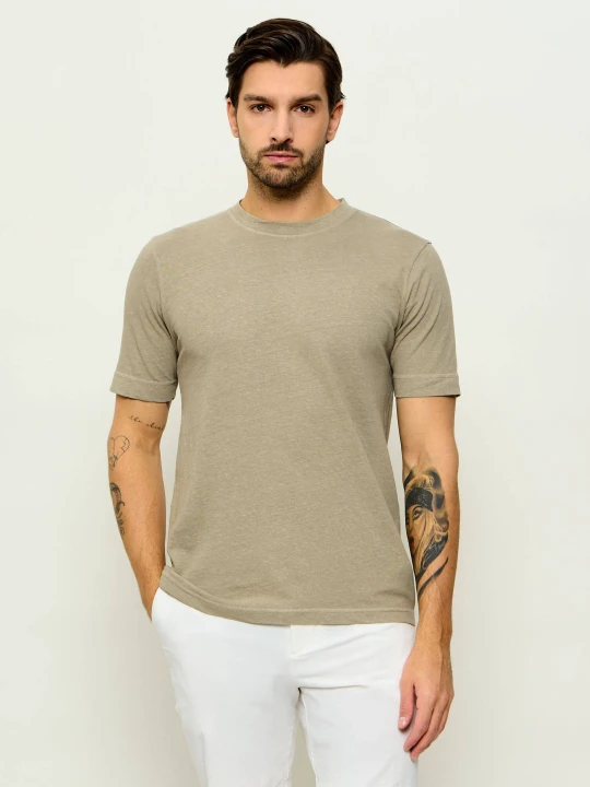 Zdjęcie produktu Drykorn Lniany t-shirt RAPHAEL | Regular Fit beżowy