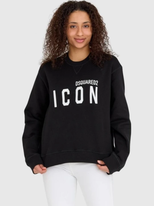 Zdjęcie produktu DSQUARED2 Czarna bluza damska z dużym logo icon, Rozmiar L
