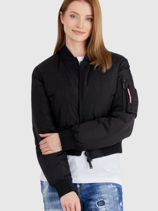 Zdjęcie produktu DSQUARED2 Czarna kurtka damska icon bomber, Rozmiar 44