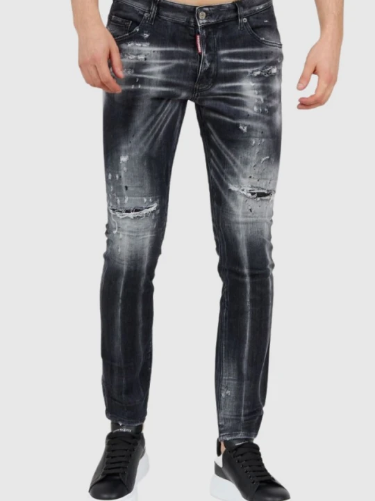Zdjęcie produktu DSQUARED2 Czarne jeansy męskie super twinky jean, Rozmiar 54