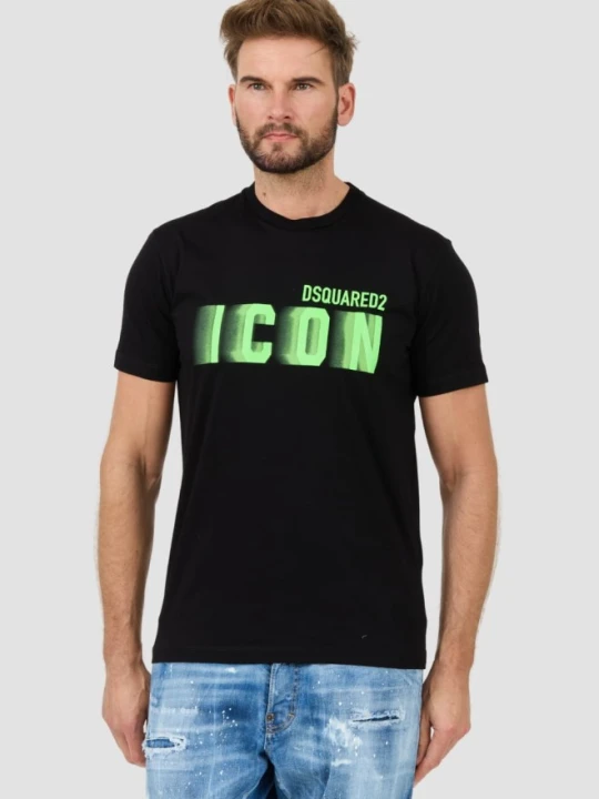 Zdjęcie produktu DSQUARED2 Czarny męski t-shirt Icon Blur Cool Fit Tee, Rozmiar XXL