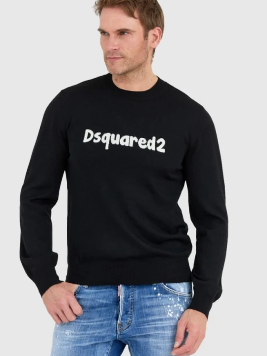 Zdjęcie produktu DSQUARED2 Czarny sweter męski cartoon pullover, Rozmiar S