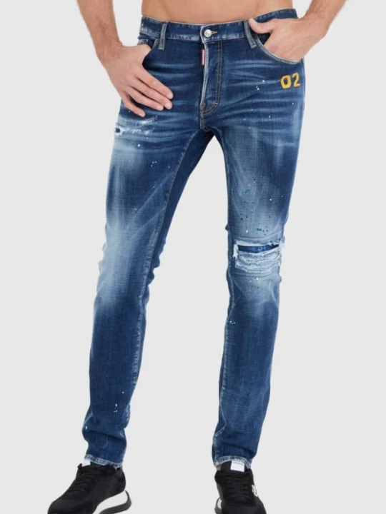 Zdjęcie produktu DSQUARED2 Granatowe męskie jeansy cool guy, Rozmiar 46 Niebieski