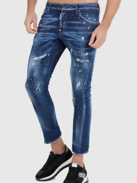 Zdjęcie produktu DSQUARED2 Granatowe męskie jeansy sexy twist jean, Rozmiar 46 Niebieski