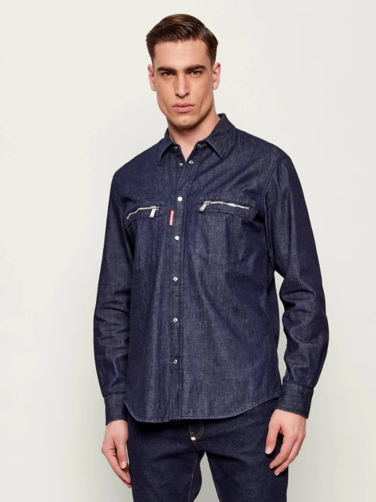 Zdjęcie produktu Dsquared2 Jeansowa koszula Biker | Regular Fit granatowy