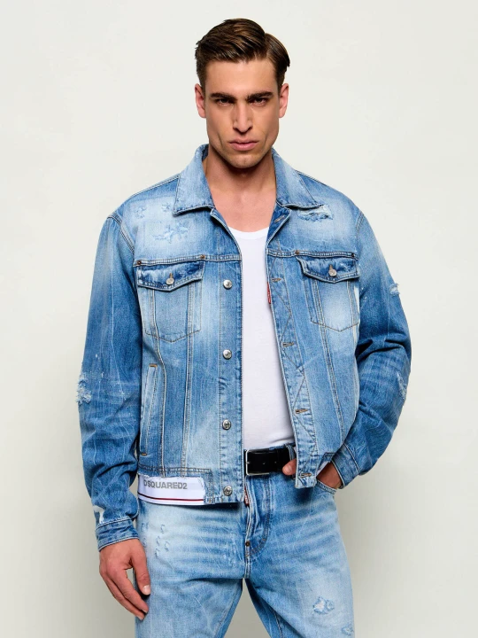 Zdjęcie produktu Dsquared2 Jeansowa kurtka Over | Oversize fit niebieski