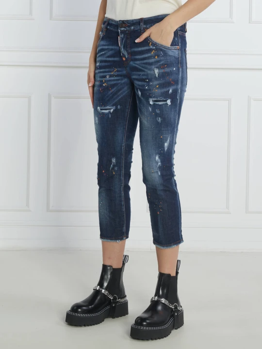 Zdjęcie produktu Dsquared2 Jeansy Cool Girl | Cropped Fit granatowy