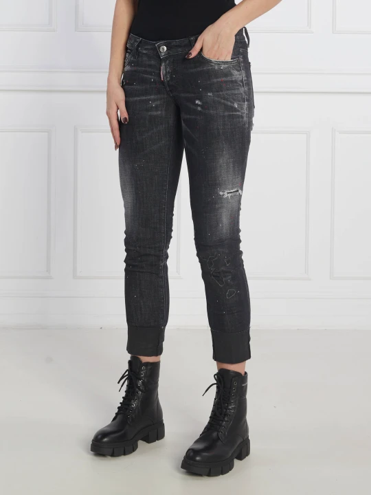 Zdjęcie produktu Dsquared2 Jeansy Jennifer Cropped Jea | Slim Fit | low rise szary