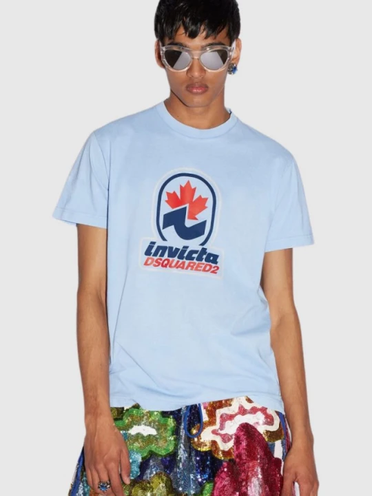 Zdjęcie produktu DSQUARED2 Niebieski t-shirt męski invicta cigar, Rozmiar XXL