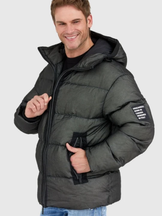 Zdjęcie produktu DSQUARED2 Puchowa kurtka męska balaclava puffer, Rozmiar 54 Szary