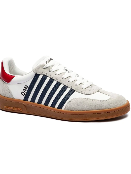 Zdjęcie produktu Dsquared2 Skórzane sneakersy Boxer | zamsz biały
